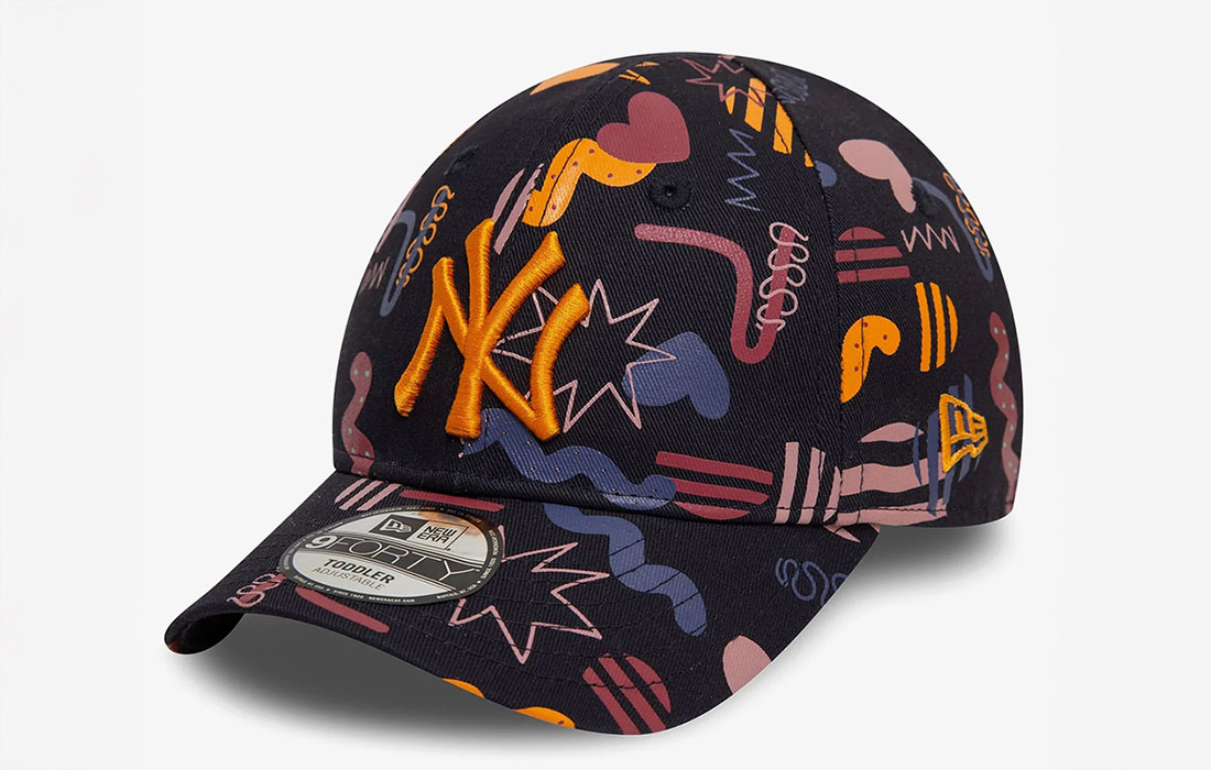 202509_60595409 side Toddler cap New York Yankees logo on front New Era Flag embroidered on left Structured crown Velcro closure Curved visor 100% COTTON Product ID 60595409