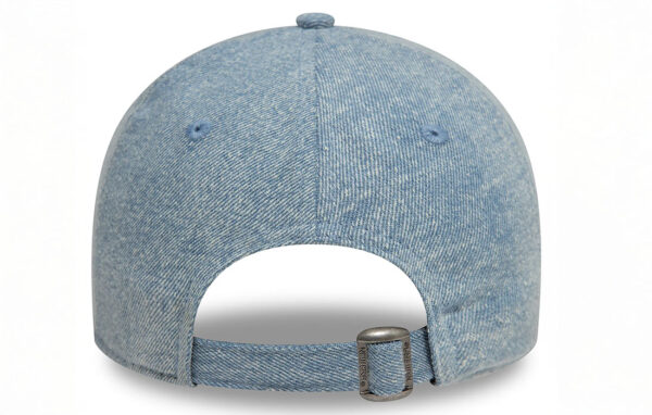 Women Acid Denim 9TWENTY cap LA Dodgers logo on front New Era Flag embroidered on left Unstructured crown Strapback Curved visor 100% COTTON